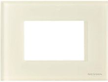 Рамка горизонтальная ABB Niessen Zenit 1-м. 3 мод. N2473 CB стекло белое картинка